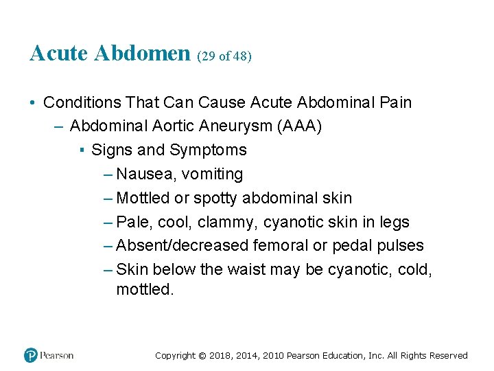 Acute Abdomen (29 of 48) • Conditions That Can Cause Acute Abdominal Pain –