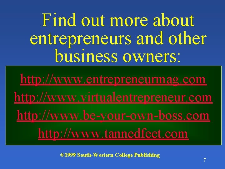 Find out more about entrepreneurs and other business owners: http: //www. entrepreneurmag. com http:
