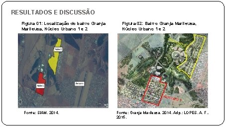 RESULTADOS E DISCUSSÃO Figura 01: Localização do bairro Granja Marileusa, Núcleo Urbano 1 e RESULTADOS E DISCUSSÃO Figura 01: Localização do bairro Granja Marileusa, Núcleo Urbano 1 e