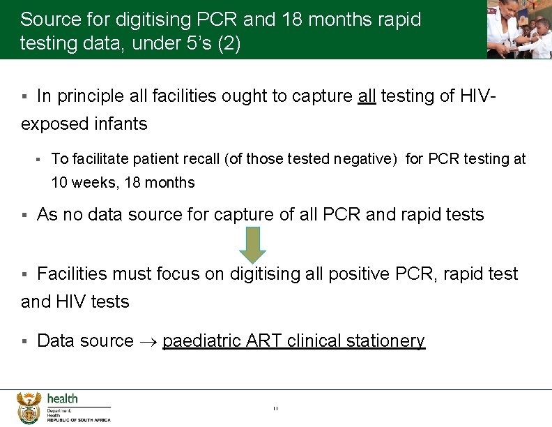 Source for digitising PCR and 18 months rapid testing data, under 5’s (2) §