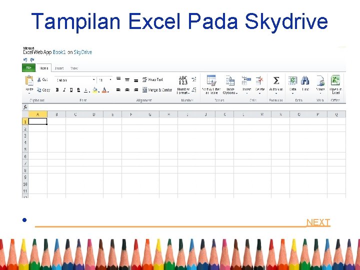 Tampilan Excel Pada Skydrive • NEXT 