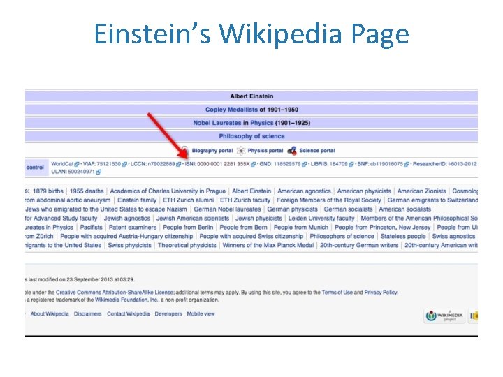 Einstein’s Wikipedia Page 