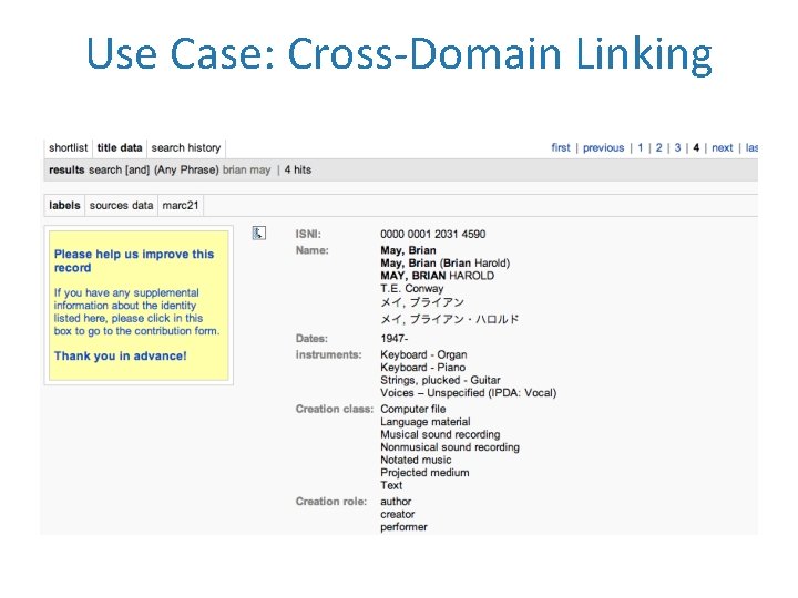 Use Case: Cross-Domain Linking 