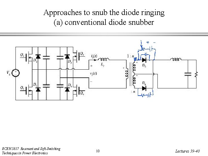 Approaches to snub the diode ringing (a) conventional diode snubber ECEN 5817 Resonant and