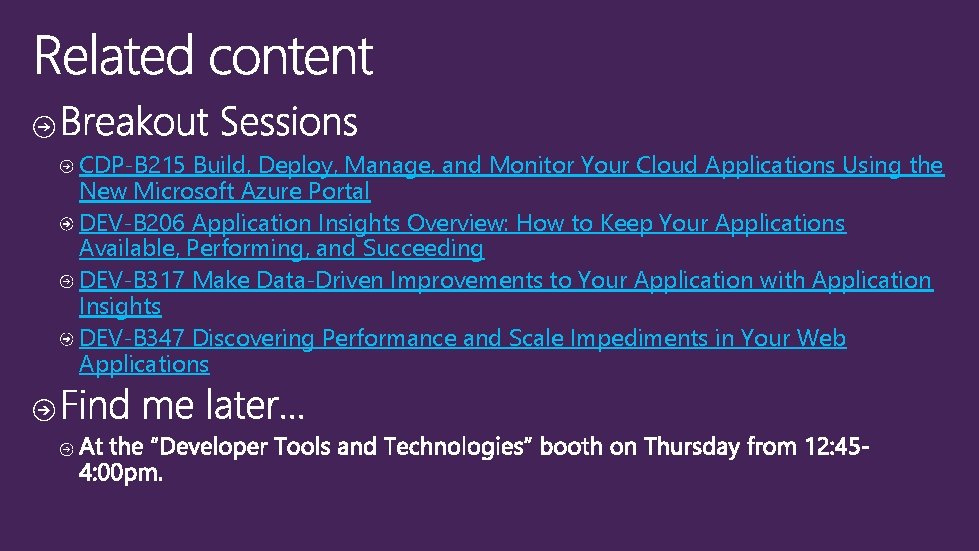 CDP-B 215 Build, Deploy, Manage, and Monitor Your Cloud Applications Using the New Microsoft