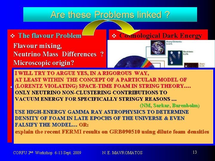 Are these Problems linked ? The flavour Problem Flavour mixing, Neutrino Mass Differences ?
