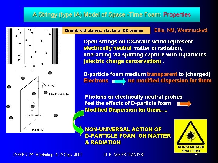 A Stringy (type IA) Model of Space -Time Foam: Properties Orientifold planes, stacks of