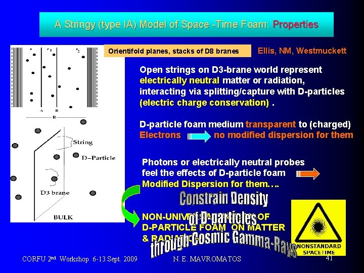 A Stringy (type IA) Model of Space -Time Foam: Properties Orientifold planes, stacks of