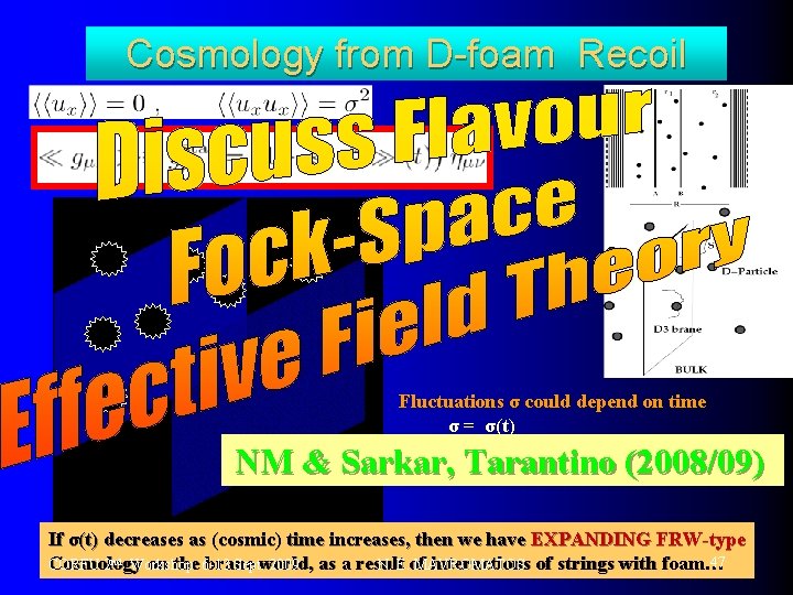 Cosmology from D-foam Recoil Fluctuations σ could depend on time σ = σ(t) e.