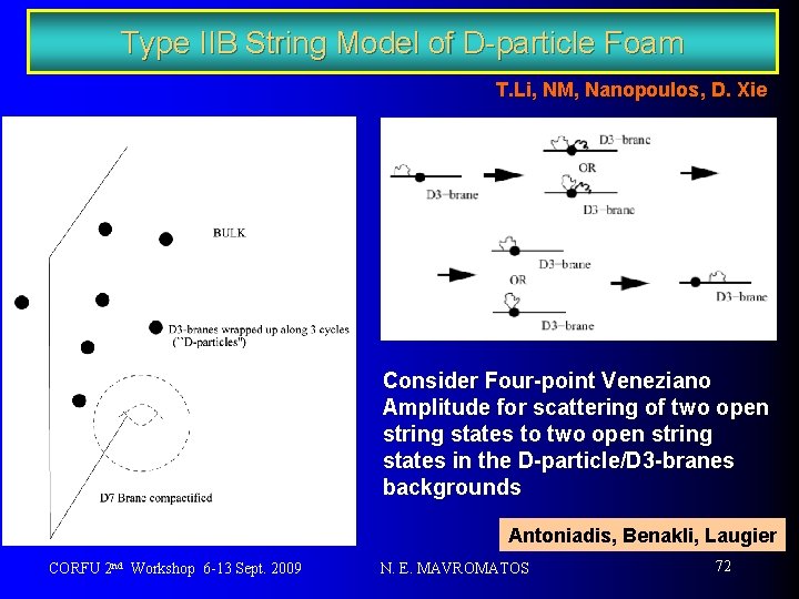 Type IIB String Model of D-particle Foam T. Li, NM, Nanopoulos, D. Xie Consider