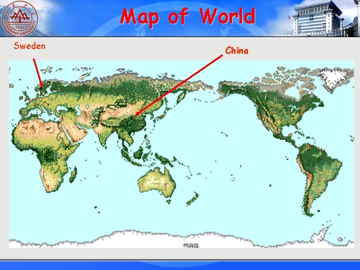 Map of World Sweden China 