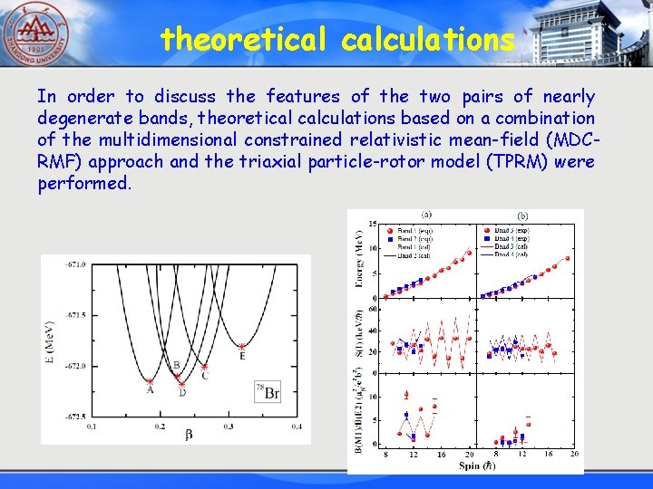 theoretical calculations In order to discuss the features of the two pairs of nearly