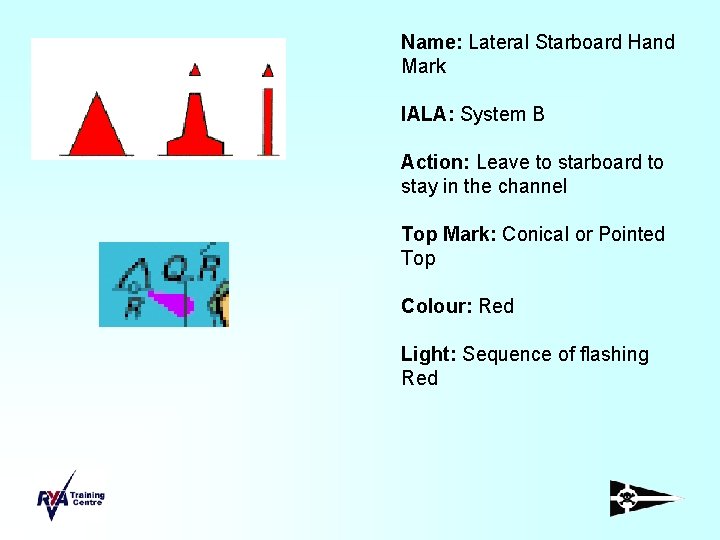 Name: Lateral Starboard Hand Mark IALA: System B Action: Leave to starboard to stay