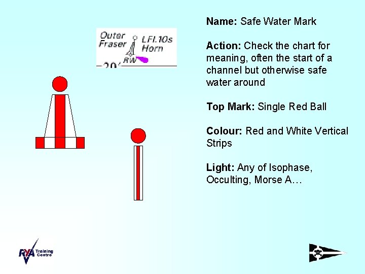 Name: Safe Water Mark Action: Check the chart for meaning, often the start of