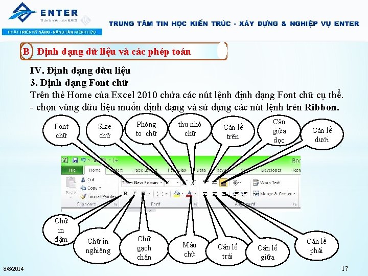 B Định dạng dữ liệu và các phép toán IV. Định dạng dữu liệu