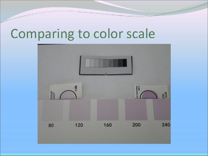 Comparing to color scale 