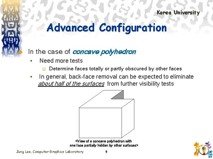 Korea University Advanced Configuration u In the case of concave polyhedron • Need more