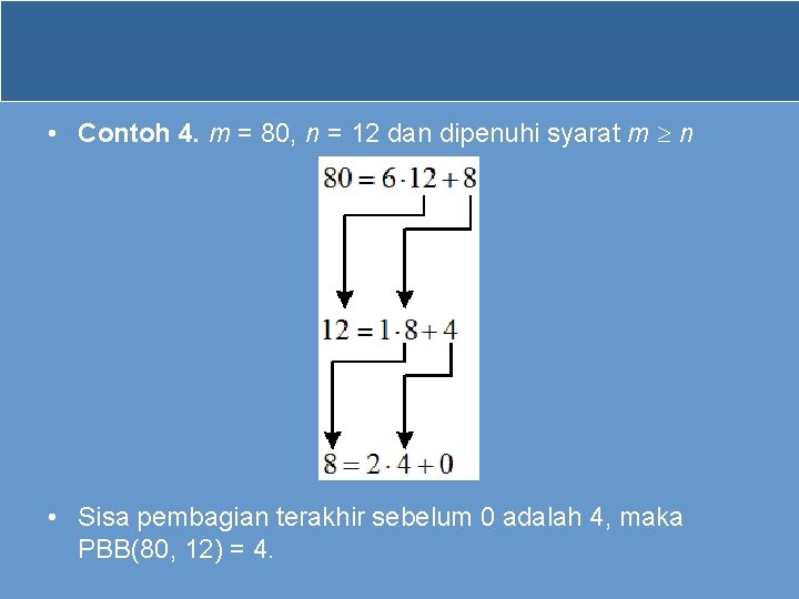 • Contoh 4. m = 80, n = 12 dan dipenuhi syarat m • Contoh 4. m = 80, n = 12 dan dipenuhi syarat m