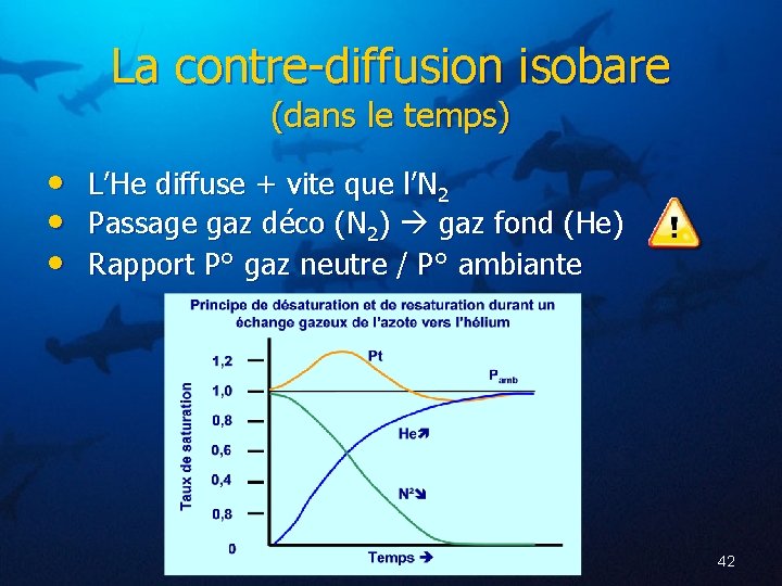 La contre-diffusion isobare (dans le temps) • • • L’He diffuse + vite que