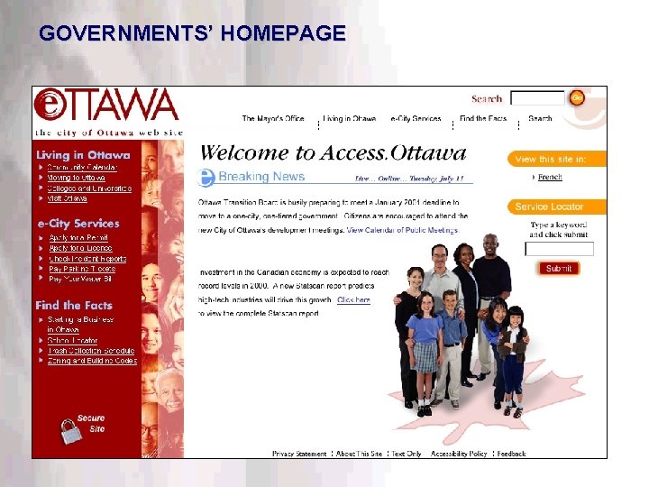 GOVERNMENTS’ HOMEPAGE C This information is confidential. Do not disclose outside DTT. C B