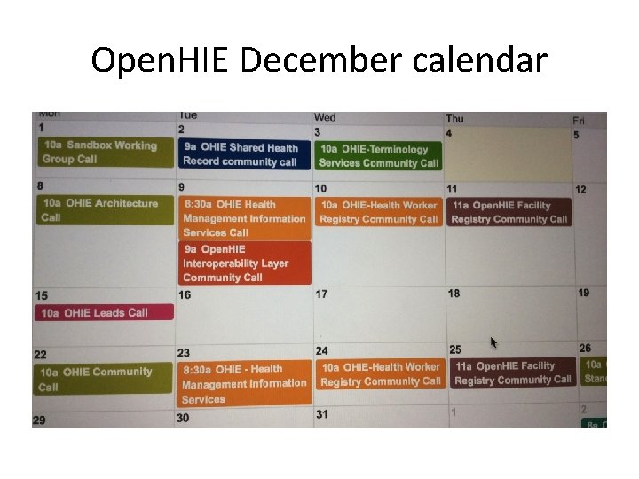 Open. HIE December calendar 