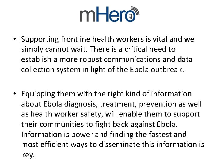 m. Hero • Supporting frontline health workers is vital and we simply cannot wait.