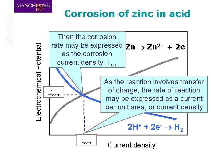 Electrochemical Potential Corrosion of zinc in acid Then the corrosion rate may be expressed