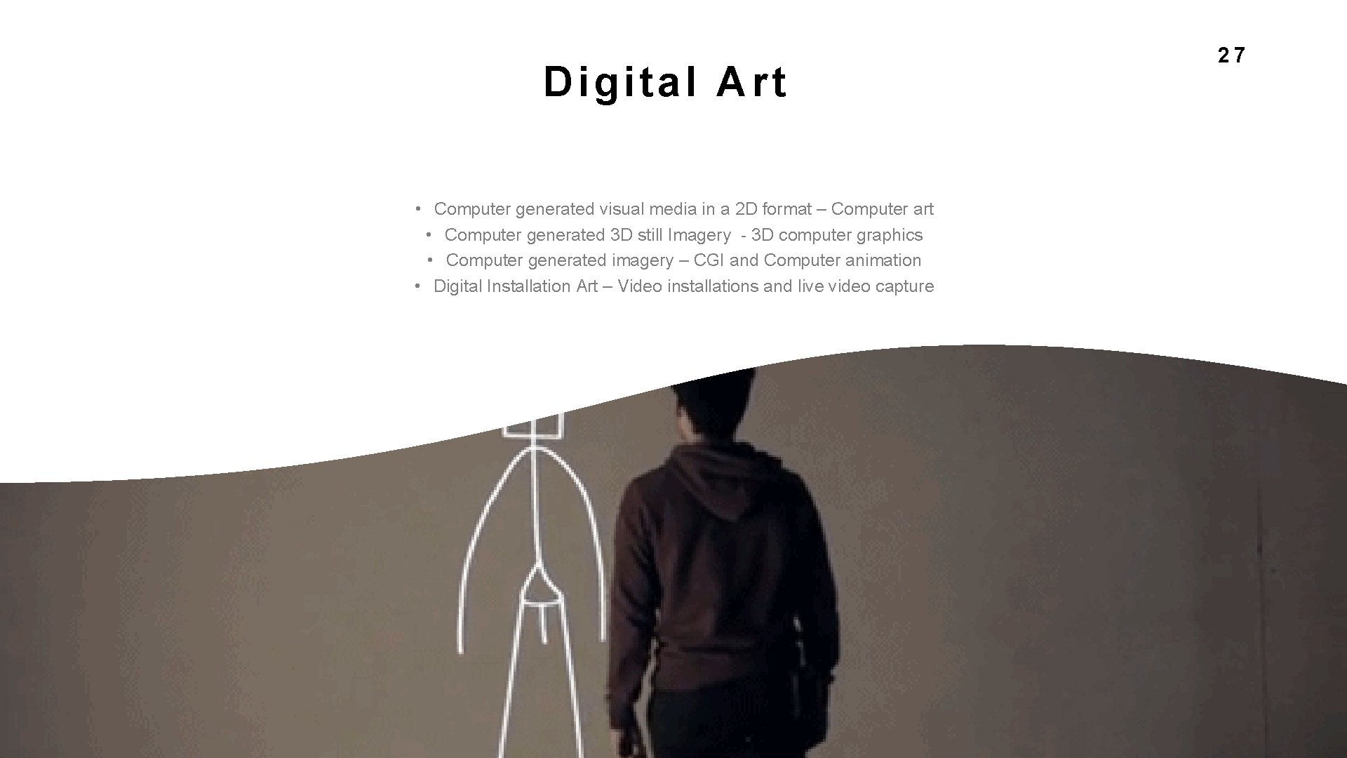 Digital Art • Computer generated visual media in a 2 D format – Computer