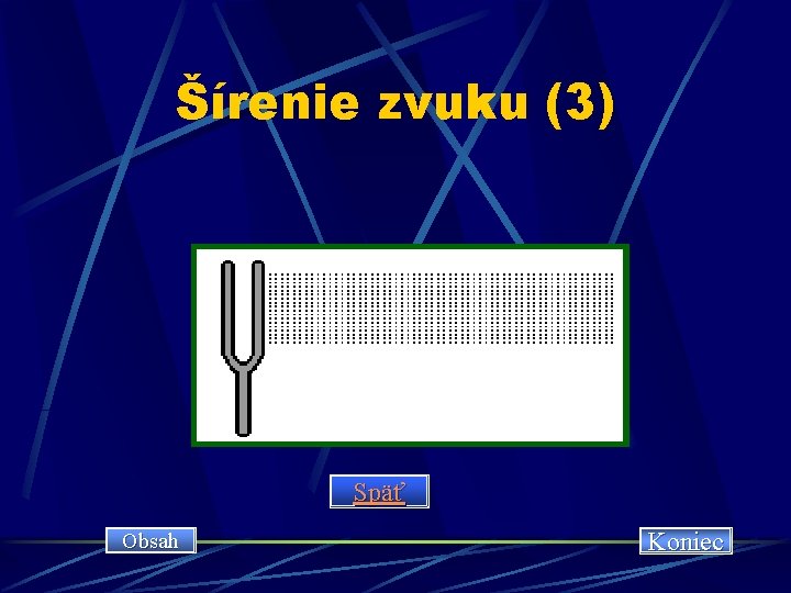 Šírenie zvuku (3) Späť Obsah Koniec 