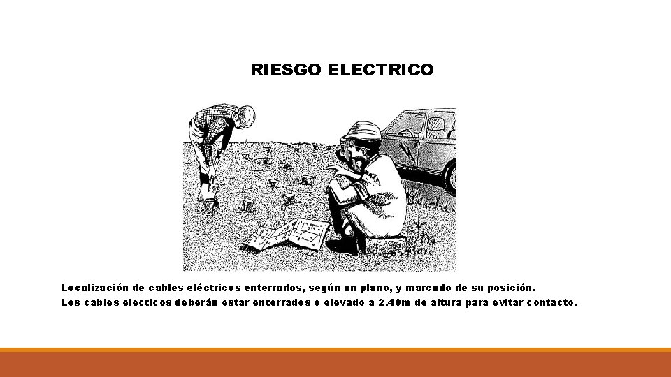 RIESGO ELECTRICO Localización de cables eléctricos enterrados, según un plano, y marcado de su