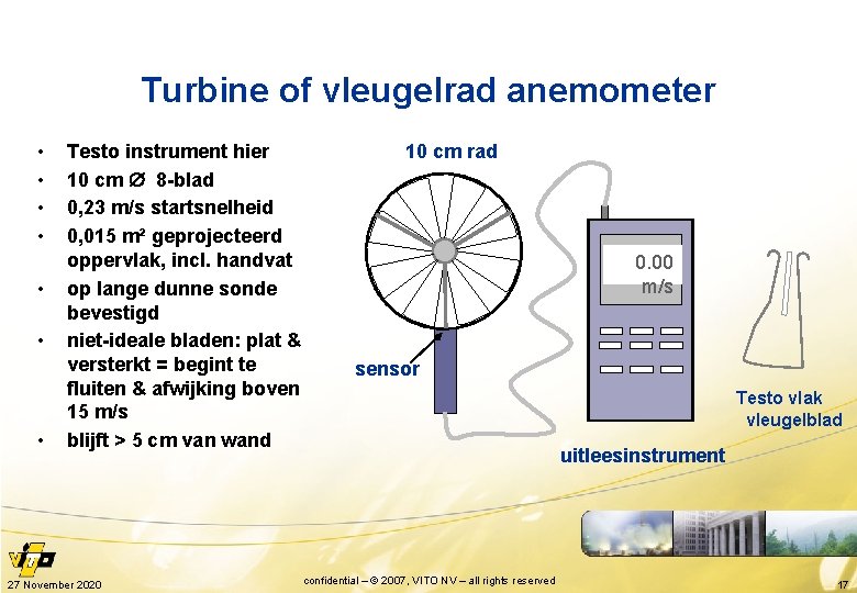 Turbine of vleugelrad anemometer • • Testo instrument hier 10 cm 8 -blad 0,