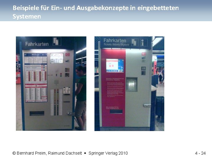 Beispiele für Ein- und Ausgabekonzepte in eingebetteten Systemen © Bernhard Preim, Raimund Dachselt Springer
