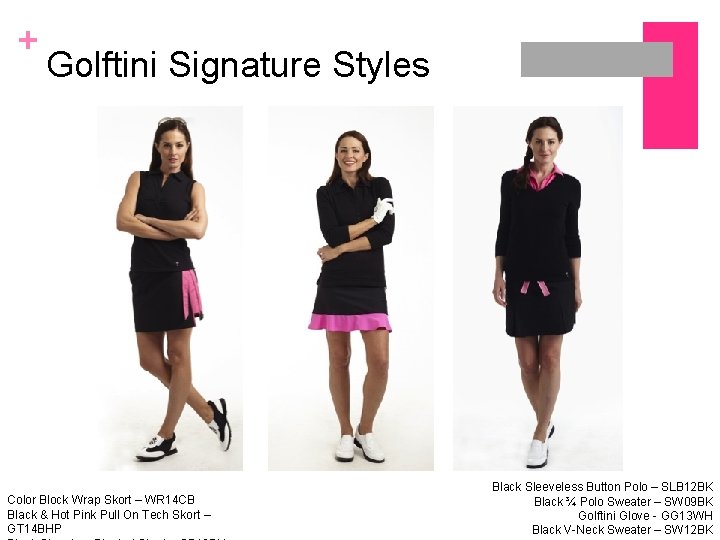 + Golftini Signature Styles Color Block Wrap Skort – WR 14 CB Black &