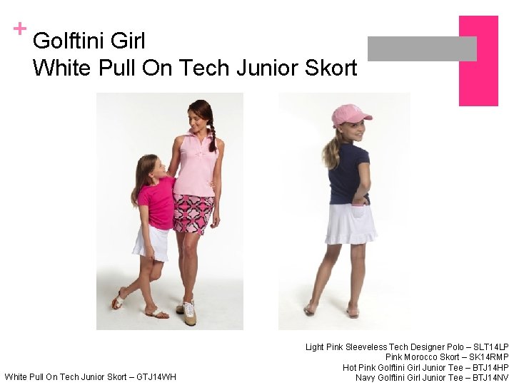 + Golftini Girl White Pull On Tech Junior Skort – GTJ 14 WH Light