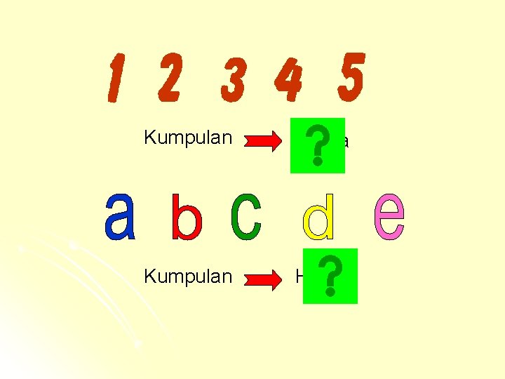 Kumpulan angka Kumpulan Huruf Kumpulan angka Kumpulan Huruf
