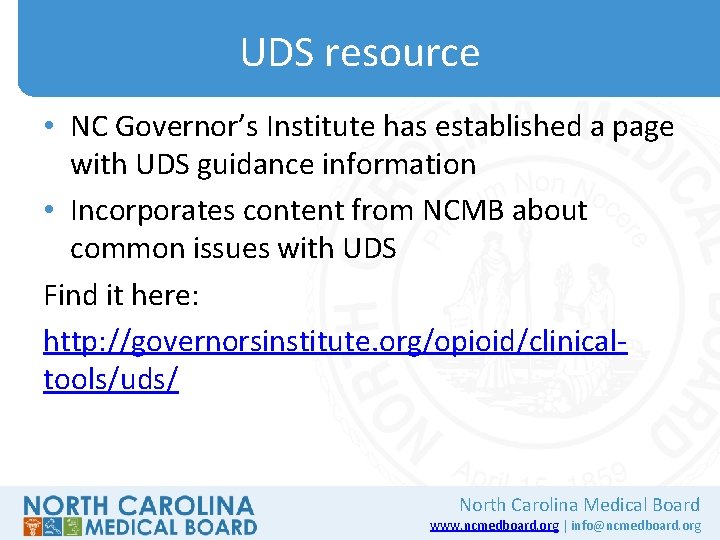 UDS resource • NC Governor’s Institute has established a page with UDS guidance information
