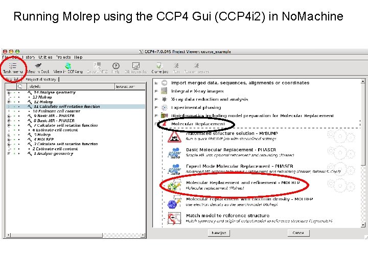 Running Molrep using the CCP 4 Gui (CCP 4 i 2) in No. Machine