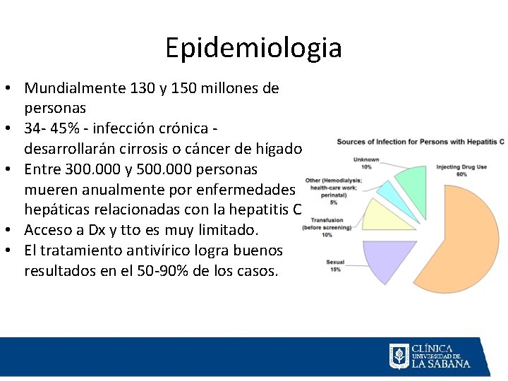 Epidemiologia • Mundialmente 130 y 150 millones de personas • 34 - 45% -