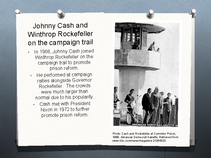 Johnny Cash and Winthrop Rockefeller on the campaign trail • In 1968, Johnny Cash
