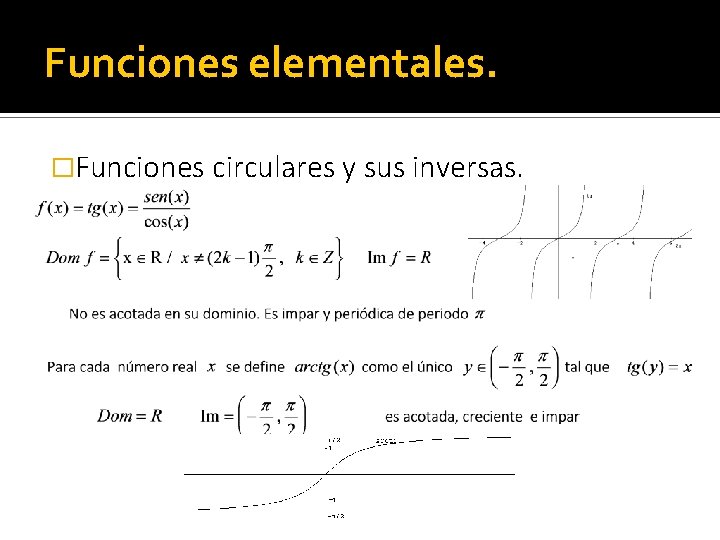 Funciones elementales. �Funciones circulares y sus inversas. 