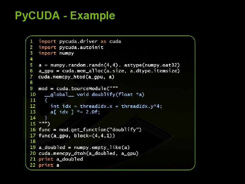 Py. CUDA - Example © 2008 NVIDIA Corporation 