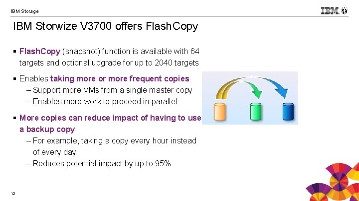 IBM Storage IBM Storwize V 3700 offers Flash. Copy § Flash. Copy (snapshot) function