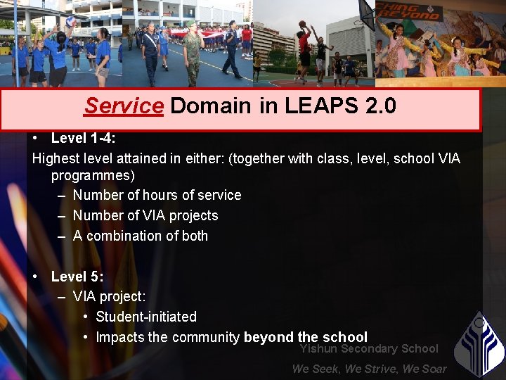 Service Domain in LEAPS 2. 0 • Level 1 -4: Highest level attained in