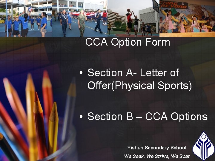  CCA Option Form • Section A- Letter of Offer(Physical Sports) • Section B