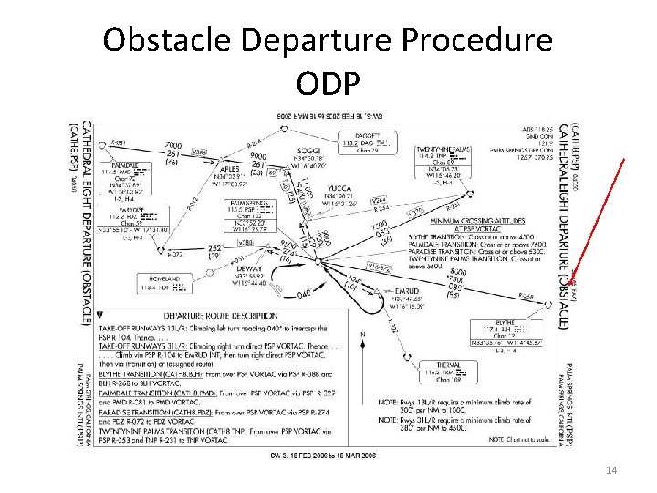 Obstacle Departure Procedure ODP 14 