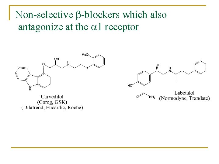 Non-selective -blockers which also antagonize at the 1 receptor 