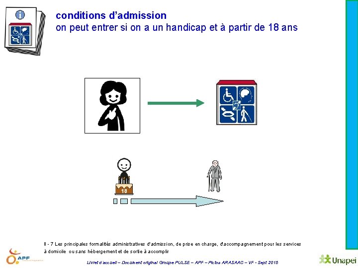 conditions d’admission on peut entrer si on a un handicap et à partir de