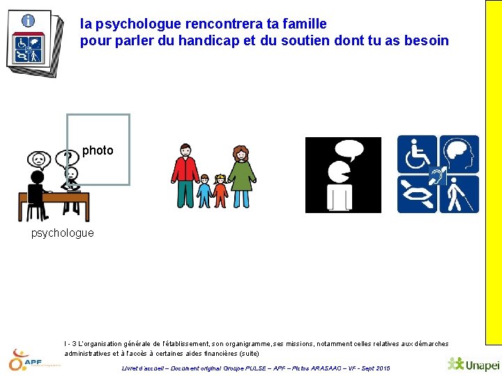 la psychologue rencontrera ta famille pour parler du handicap et du soutien dont tu