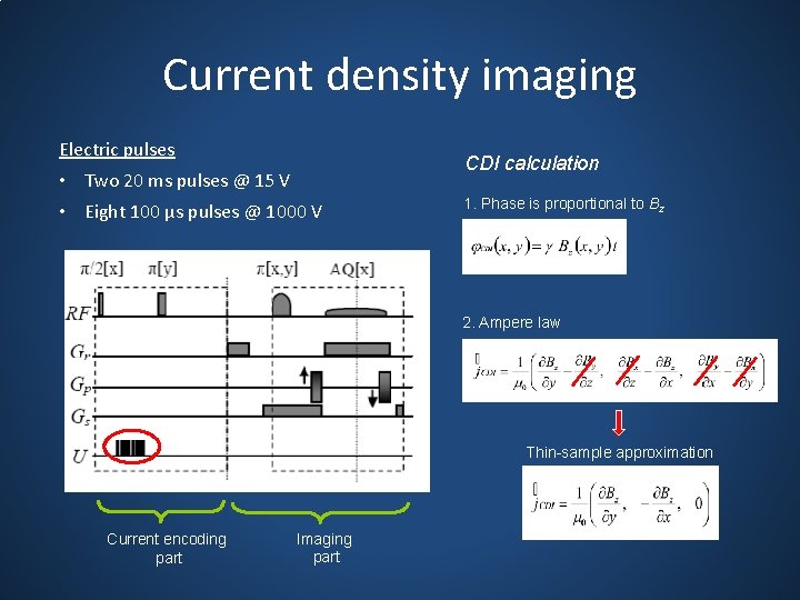 Current density imaging Electric pulses CDI calculation • Two 20 ms pulses @ 15