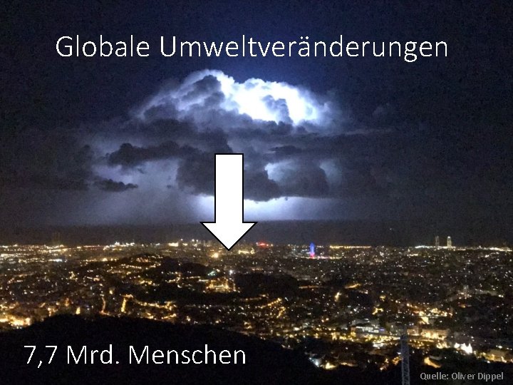 Globale Umweltveränderungen 7, 7 Mrd. Menschen Quelle: Oliver Dippel 